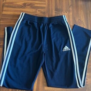 adidas Kids Navy Track Pants with White Side Stripes